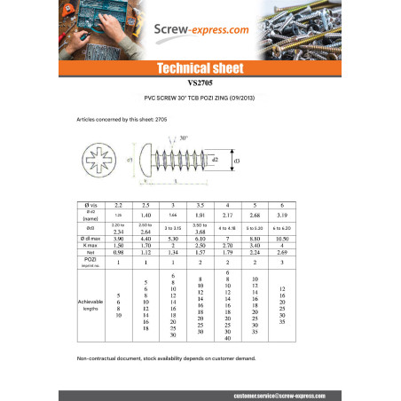 1 x Screw For Plastic Cylindrical Button Head Pozi N°1 3X12 Thread 30 DEGREES Zinc Plated micro screw