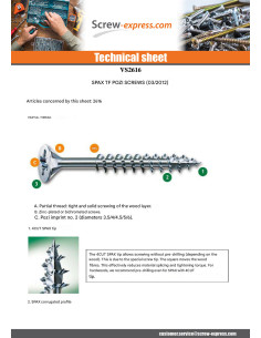Screw Spax Countersunk Head Pozi PZ2 4X50 Thread Length:... 2