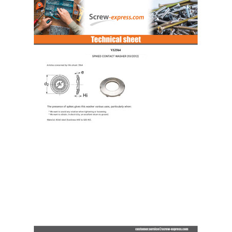 1 x Contact Lock Washer to NICOTS M5 Black Zinc Plated