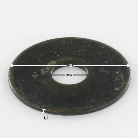 1 x Washer Flat M6X18X1.2 L Steel