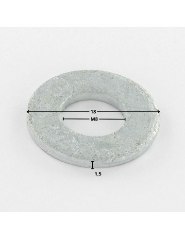 1 x Washer Flat M8X18X1.5 M Hot Dip Galvanized