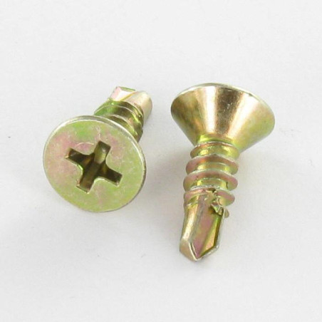 1 x Self Drilling Countersunk Head Phillips 2.9X9.5 Zinc Plated Ral8019/Grey Brown