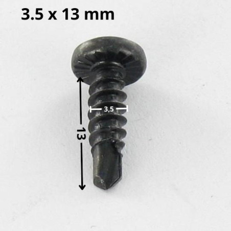 1 x Self Drilling Cylindrical Button Head Phillips 3.5X13 Sheet Metal Thread Black Zinc Plated