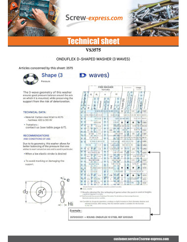 1 x Washer ONDUFLEX M10X19X0.20 Type D 3 Waves