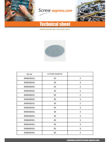 1 x Flat Washer Without Hole 70X3 Steel