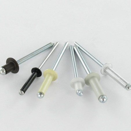 1 x Blind rivets Aluminium Stahlgewinde 3.2X10 Thickness Of Panel 5 For 7 Flat Head Black