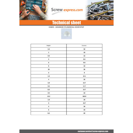 1 x STOP Gate Cylindrical ADHESIVES TRANSP 19X4