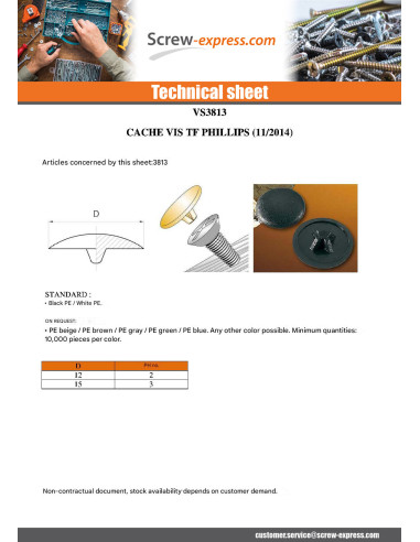 1 x Cap Plastique Phillips Of 2 Ral9002/Grey...