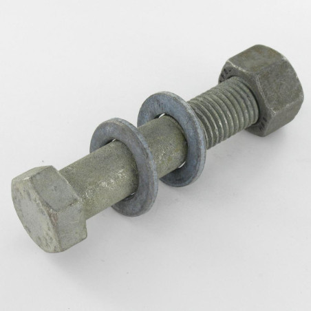 10 x Bolt With Nut HR high resistance M24X90 2 Washer Class 8.8 Hot Dip Galvanized