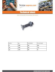 Bolt With Nut TOCC oval square collar M12X48 Pitch 175... 2