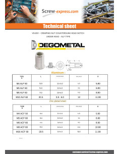 Rivet Nuts Countersunk Head M5X15 ACF 60 2