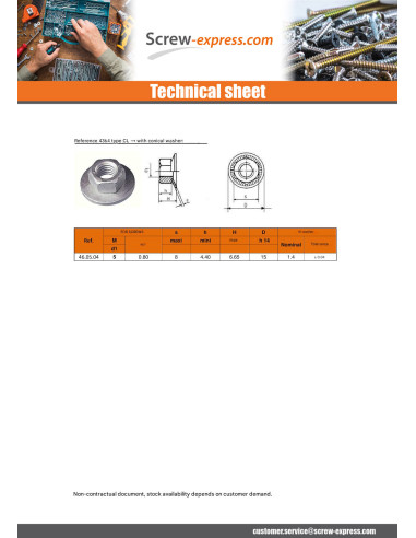 1 x Nut Twolok Cs M6 Washer M6X18.2X7.25 Zinc...