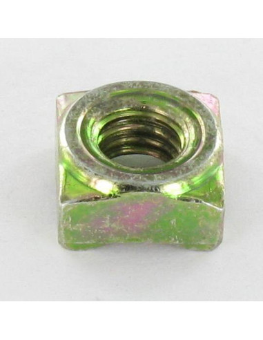 1 x Square Nut Welding M8 14X14X6.5 Yellow Zinc