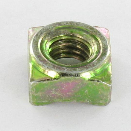 1 x Square Nut Welding M8 14X14X6.5 Yellow Zinc
