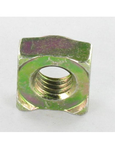 1 x Square Nut Welding M8 14X14X6.5 Yellow Zinc