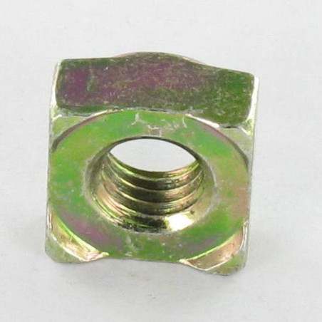 1 x Square Nut Welding M8 14X14X6.5 Yellow Zinc