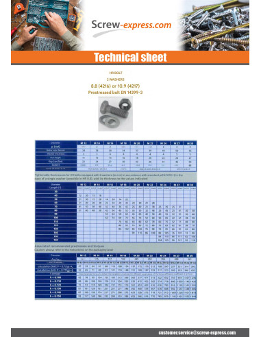 50 x Bolt With Nut High resistance HR M12X70 2...