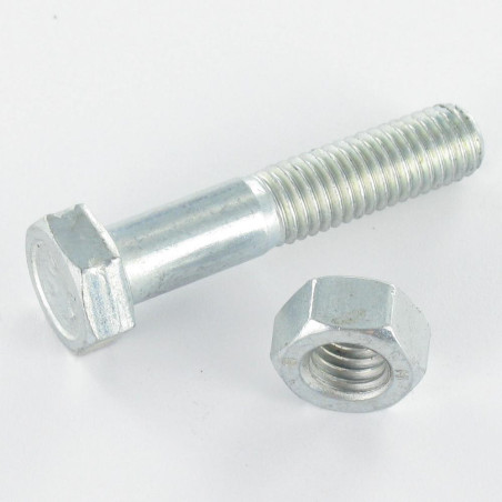 50 x Bolt With Nut Hexagonal Head M16X30 Class 8.8 Sb Zinc Plated