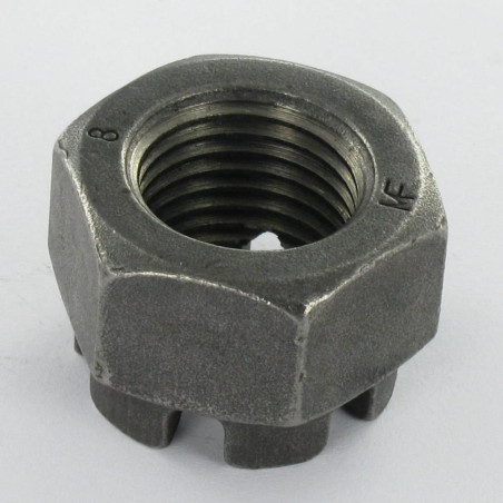 1 x Hexagon Slotted And Castle Nut M20 Fine Thread Pitch 200 Steel