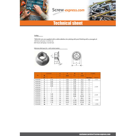 1 x Nut Twolok Cs M10X22.25X11.05 Zinc Plated