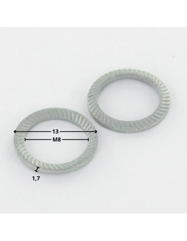 1 x Washer SCHNORR VS M8X13X1.7 420500 Zinc Plated