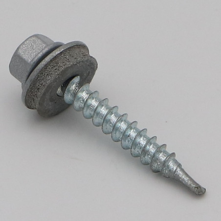 1 x Self Drilling Hexagonal Head 4.8X35 Neoprene Bonded Sealing Washer Epdm Zinc Plated Ral9006/White Aluminium