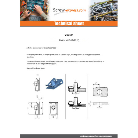 1 x Pinch Nut M5 NUT8415 Thickness Of Panel 0.5 to 4 Black Zinc Plated