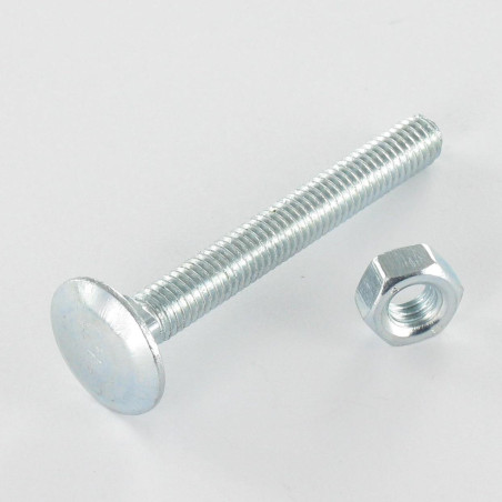 1 x Bolt With Nut Carriage Bolt M12X160 Full Thread Zinc Plated