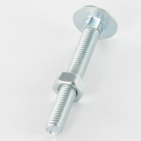 1 x Bolt With Nut Carriage Bolt M12X160 Full Thread Zinc Plated