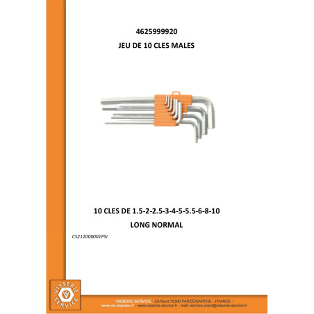1 x GAME DE10 KEYS MALES Hexagon Recess 1.5 A10 Length NORMAL