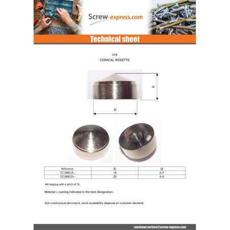 1 x Cover Cap Conical Brass 18 TB4/ 70