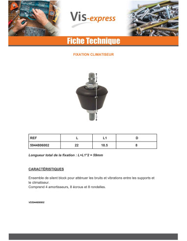 10 x Kit of 4 solent blocks fixation AIR...