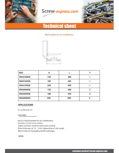 1 x Kit of 2 wall brackets for air conditioner...