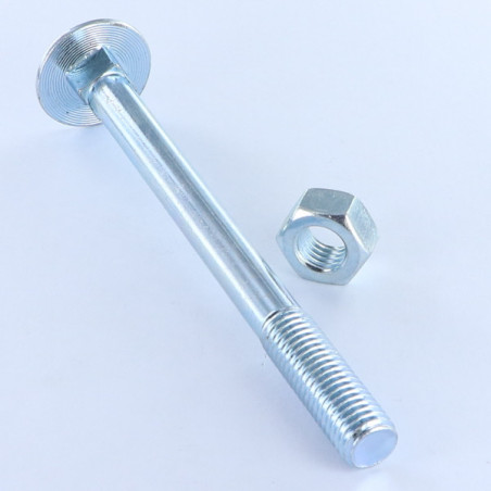 1 x Bolt With Nut Carriage Bolt M12X300 Partial Thread Zinc Plated