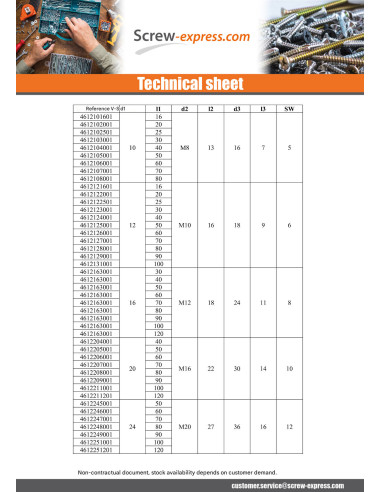 1 x Machine Screw Shoulder Hexagon Socket 4...