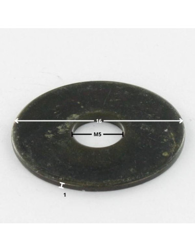 1 x Washer Flat M5X16X1 L Black Zinc Plated