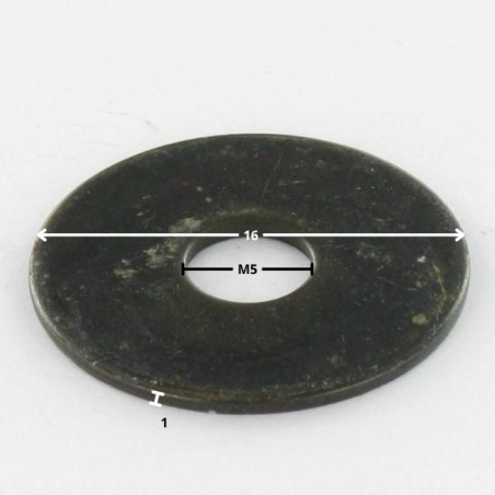 1 x Washer Flat M5X16X1 L Black Zinc Plated