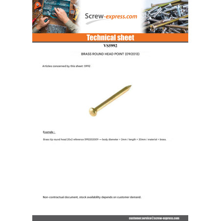 1 x Kg of nails Brass Round Head 2X18 N13