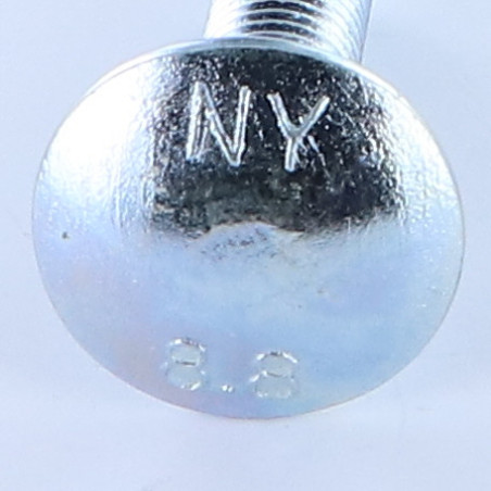 1 x Carriage Bolt M12X45 Thin Square 3.5 Class 8.8 Zinc Plated