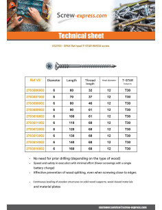 Spax Screw REGULATION Flat Head T-STAR T30 6X90 Thread... 2