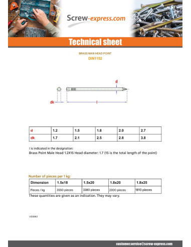 1 x Kg of nails Brass Head Male 1.5X18 Head...