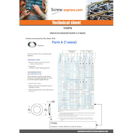 1 x Washer ONDUFLEX M12 Steel Type For 1 Waves