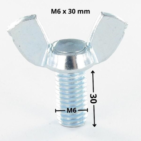 1 x Screw Wing M6X30 Form American Zinc Plated