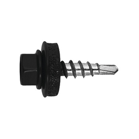 1 x Self Drilling Hexagonal Head 4.8X19 Neoprene Bonded Sealing Washer Epdm Zinc Plated RAL9011