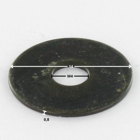 1 x Washer Flat M4X14X0.8 L Black Zinc Plated