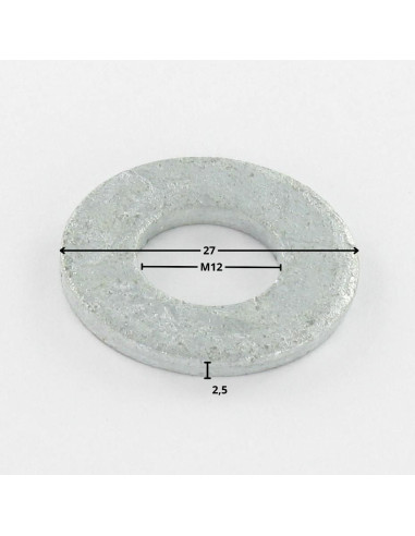 1 x Washer Flat M12X27X2.5 M Hot Dip Galvanized