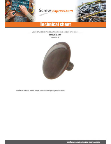 1 x Cover Cap Spax Nylon Black Head Diameter:...