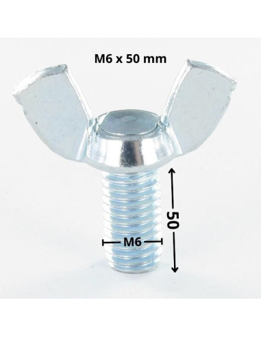 1 x Screw Wing M6X50 Form American Zinc Plated
