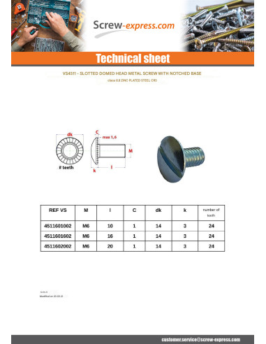 1 x Machine Screw Pan Head Slotted Flange With...