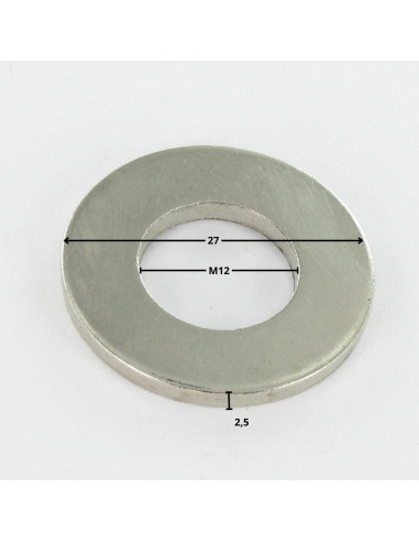 1 x Washer Flat M12X27X2.5 M Nickel Plated